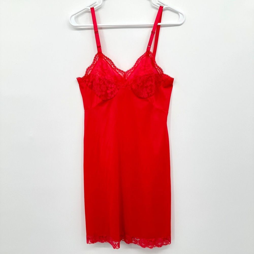 Vintage Gossard Artemis Slip Dress Size 34 Short Silky Adjustable Pink Coquette
